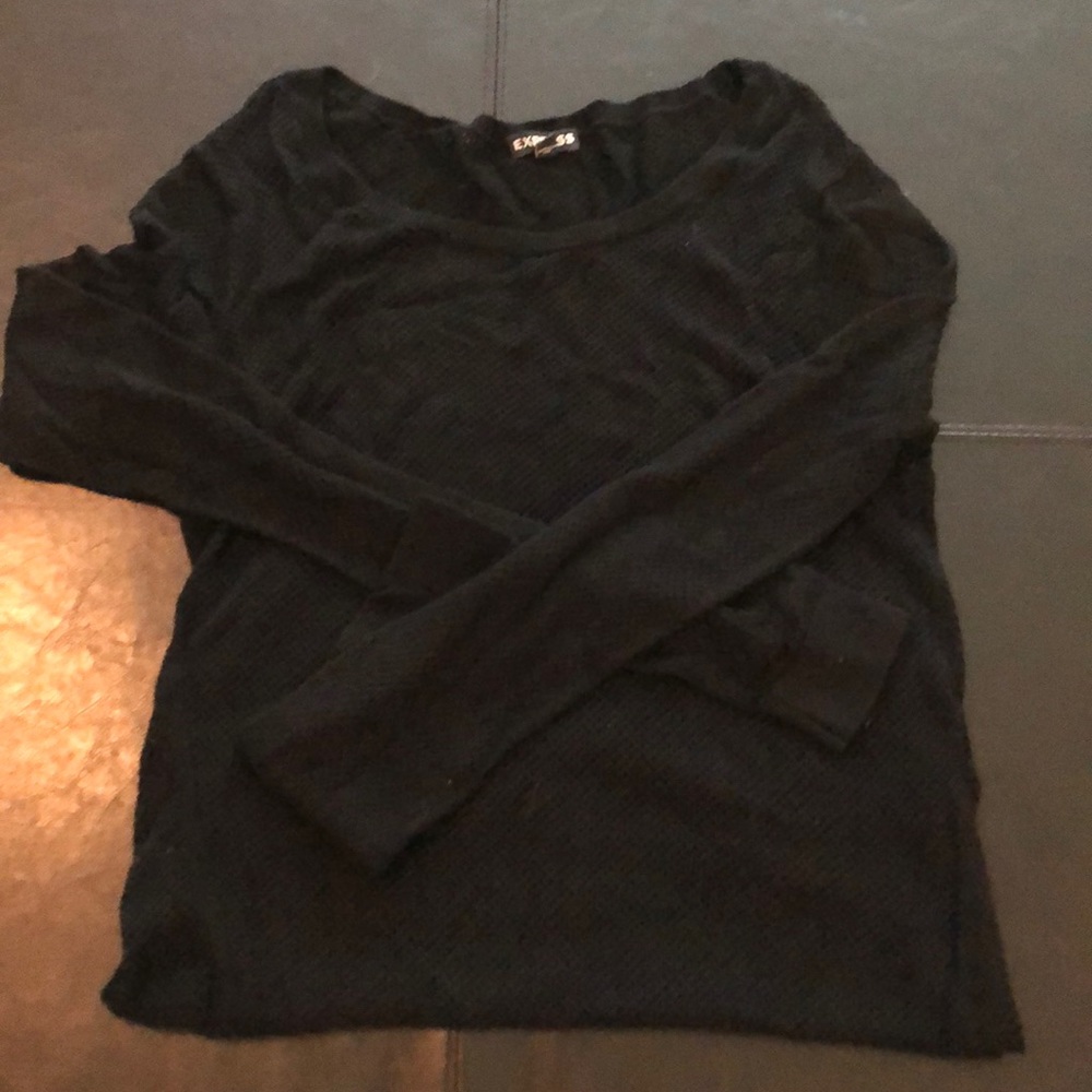 Express black fishnet type of sweater